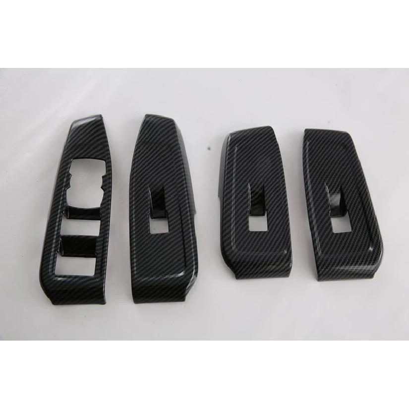 For Ford RANGER T9 2024 Interior ABS Carbon Door Armrest Window Switch Buttons Panel Covers Trims Car Styling Accessories