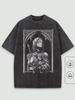 Washed T-Shirt 100% Cotton Gothic Architecture Woman Face Graphic Oversized Streetwear Unisex Casual Summer Short Sleeve Tee For Gothic Lovers