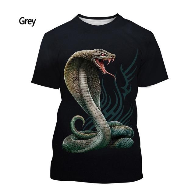 Cobra Series 3D Printed Men's Casual Short Sleeved T-shirt