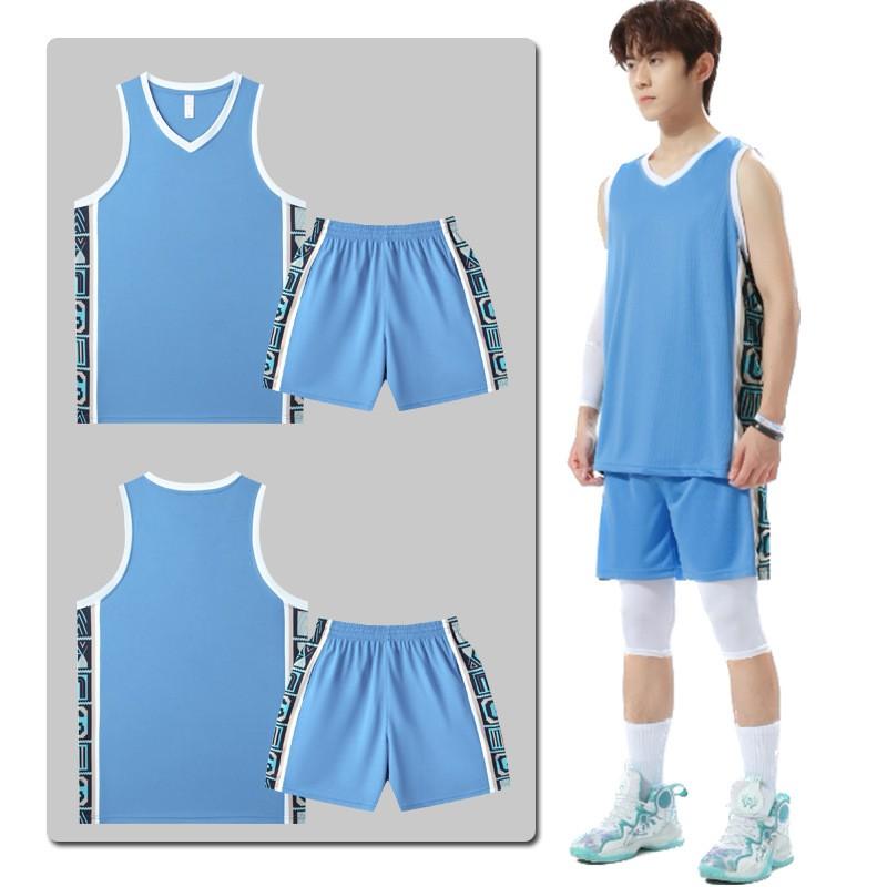 Mens Basketball Jersey Set Sleeveless Quick Dry Sports Uniform Team Vest Shorts