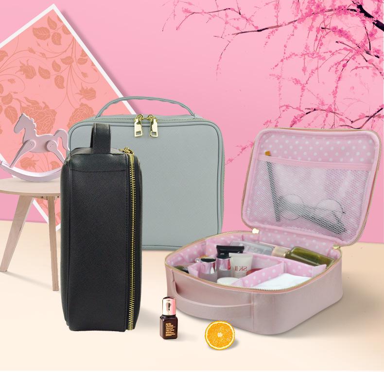 Портативная косметичка большой емкости из искусственной кожи