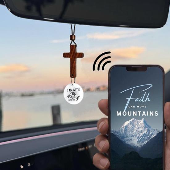 Деревянный подвес-благословение для автомобиля, подвесное украшение на зеркало заднего вида, религиозный декоративный подвес