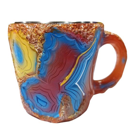 Кофейные кружки, искусственный хрусталь, минеральная кофейная кружка, 11 унций, смоляная чайная кружка для домашнего офиса, термокружка для питья из искусственного хрусталя, подарок для любителей кофе