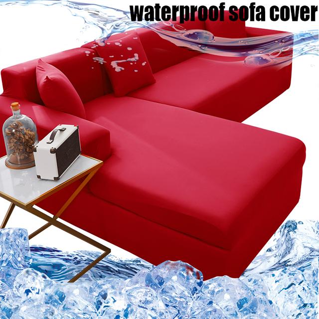 Эластичный водонепроницаемый чехол для дивана, пыленепроницаемые однотонные чехлы, L-образный угловой чехол для дивана, отдельные чехлы для дивана, разрешено проживание с домашними животными