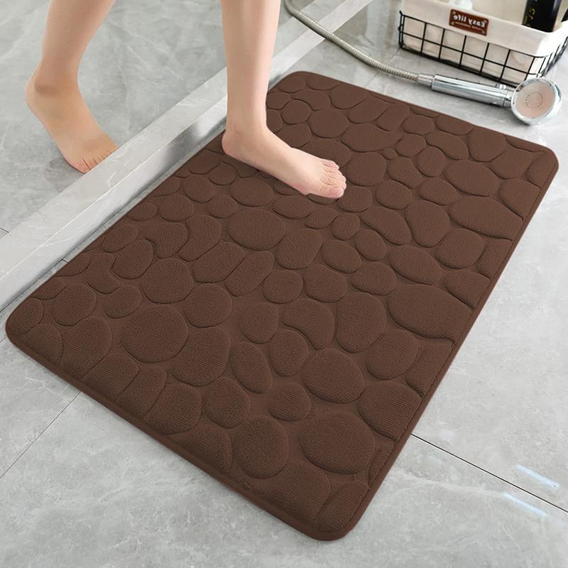 Home Cobblestone Embossed Door Carpet Door Mat Bathroom Simple Wind Absorbent Foot Mat Bathroom Non-Slip Mat Floor Mat