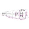Greenhouse with Steel Frame White 44 m² 22 x 2 x 2 m
