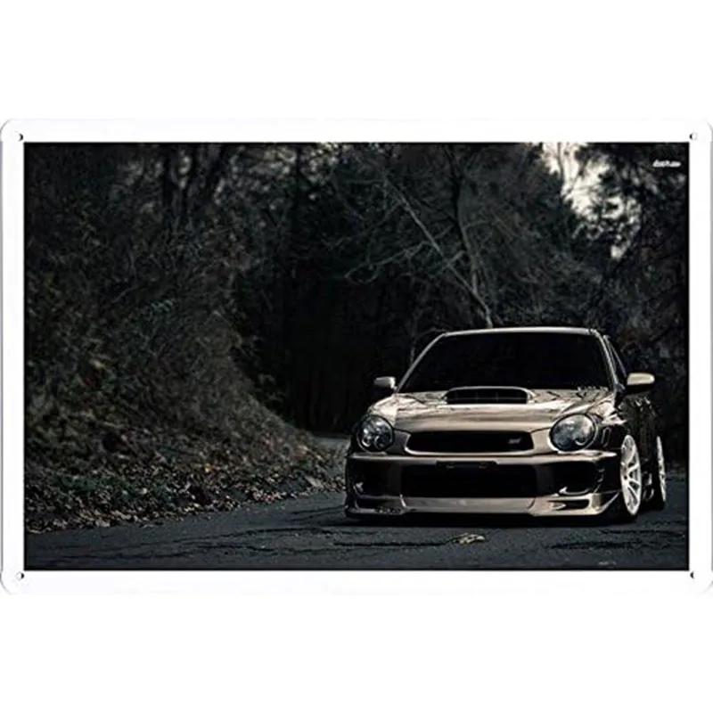 Автомобильные металлические жестяные таблички Плакат Декор стены спортивного автомобиля Винтажные художественные постеры Железная живопись для мужской комнаты Домашнего кафе Гаража Клуба Бара