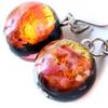 Светящиеся серьги Kerama Sunset Orange Firefly Glass для обоих ушей с крючками из титана, острова Окинава, Керама [ЗОЛОТОЙ КАМЕНЬ]