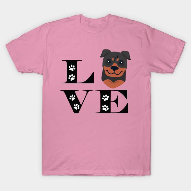 T Shirt Women Cute Rottweiler Dog Love Harajuku Print Kawaii Tshirt Summer Short Sleeve Female T-Shirt Top Tee