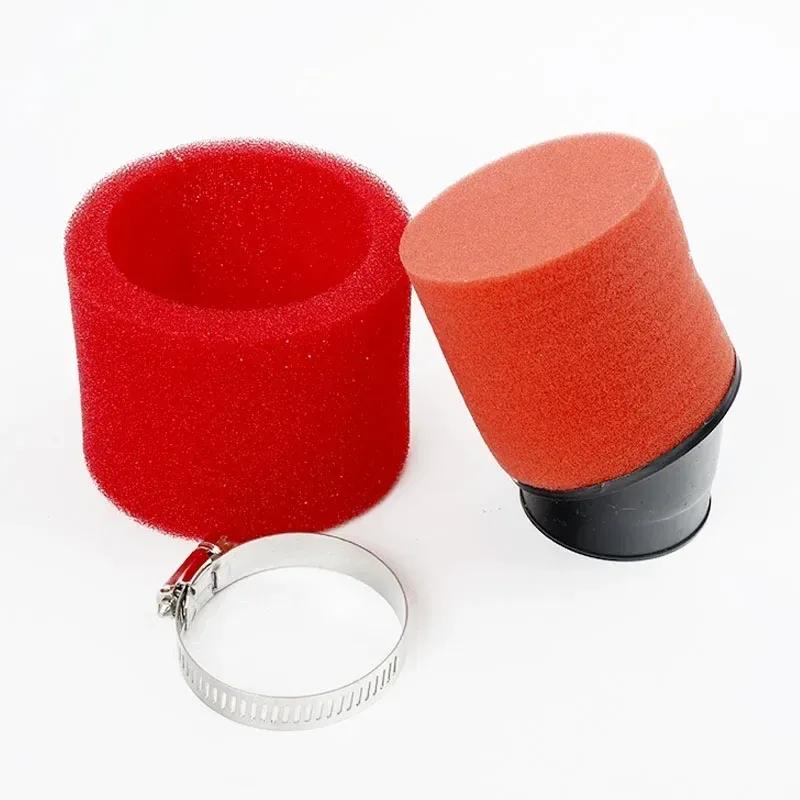 35/38/40/42/45/48/50mm Air Filter Black/Red Double Sponge Filter Cleaner Off Road Motorcycle ATV Beach Dirt Pit Bike Accessories