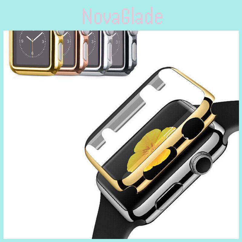 Защитный чехол для Apple Watch, жесткий чехол с гальваническим покрытием PC для моделей 38 мм и 42 мм