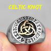 Celtic Knot Viking Rune Stainless Steel Mens Rings Vintage Amulet for Male Boyfriend Biker Jewelry Creativity Gift