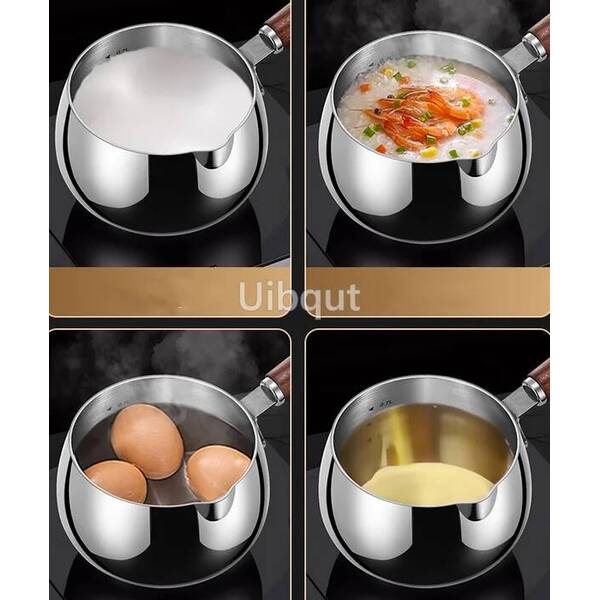 316 Stainless Steel Milk Saucepan with Lid Round Pasta Pot Cookware Stockpot Stovepot for Hotel Camping Restaurant 12 14cm