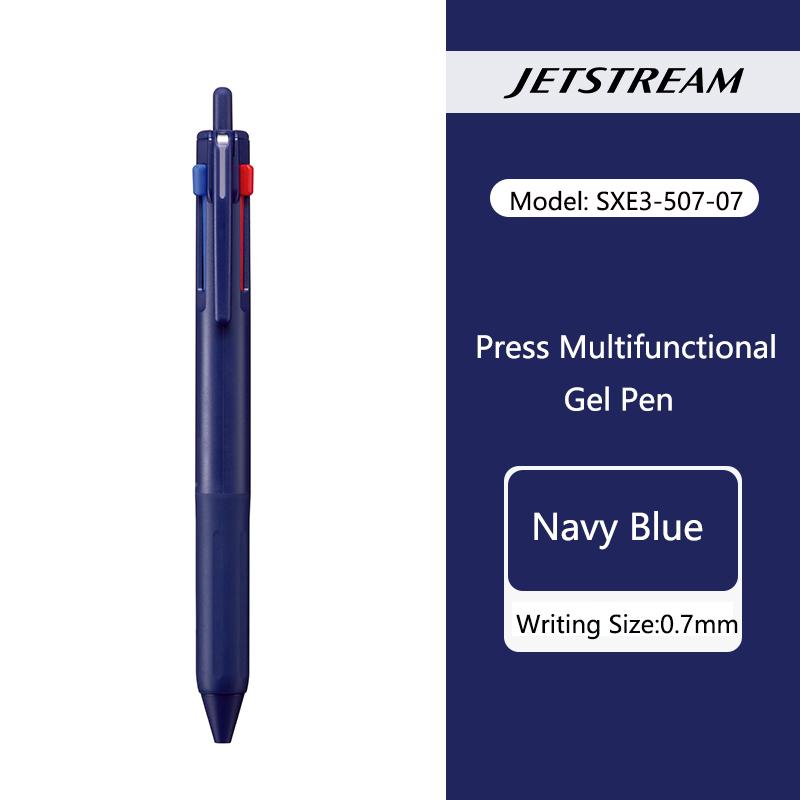 Многофункциональная шариковая ручка uni JETSTREAM 3 в 1, цвета 0,5 мм Черный/Красный/Синий Стержни multifunción Выдвижная Для Записей
