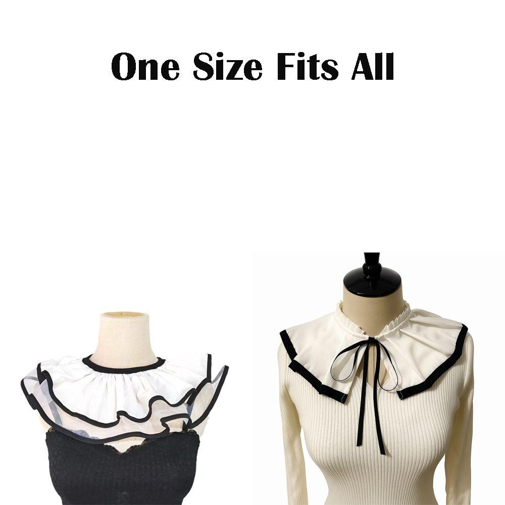 Pleated Design Lolita Fake Collar Retro Style Clown Costume Shawl Lolita Lapel Cape Costume Party