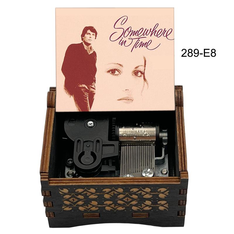 Wooden Vintage Somewhere in Time Music Box Color Printed Gift for Lovers Valentine's Day Birthday Vintage Wood Musical Box