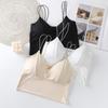 Ice Silk Seamless Padded Tube Top: Thin Straps, Wireless, Women's Sports Bra