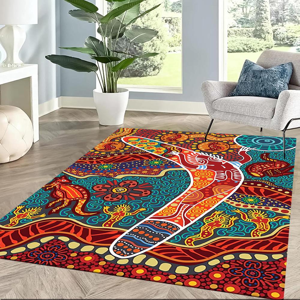 Aboriginal Art Dreamtime Floor Mats for Living Room, Bedroom and Room Decoration Are Suitable for Gifts.