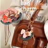Cute Cartoon Rocking Horse Leather Keychain Kawaii Retro Creativity Leather Necklace Versatile Decoration Accessories Gifts