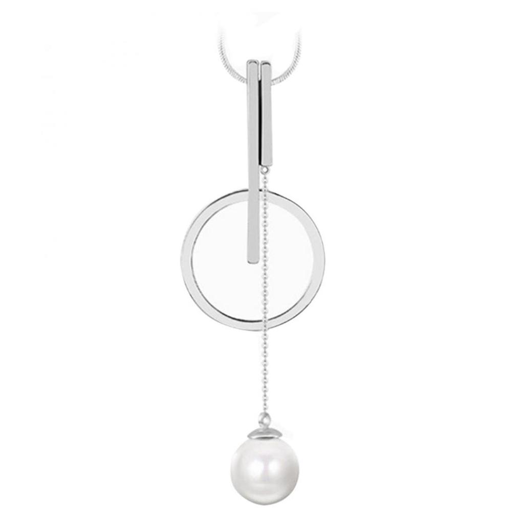 Women Fashion Circle Bar Pendant Sweater Chain Necklace Jewelry