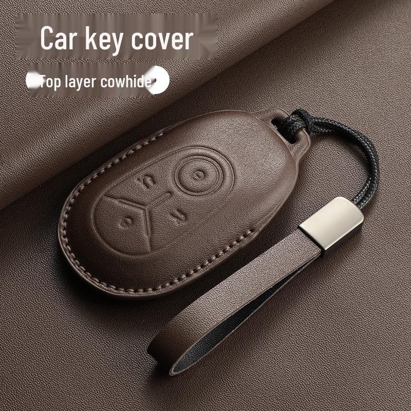 Premium Leather Key Cover for Geely Xingyuan 25 New Wish Dream Edition - Car Key Protection Bag