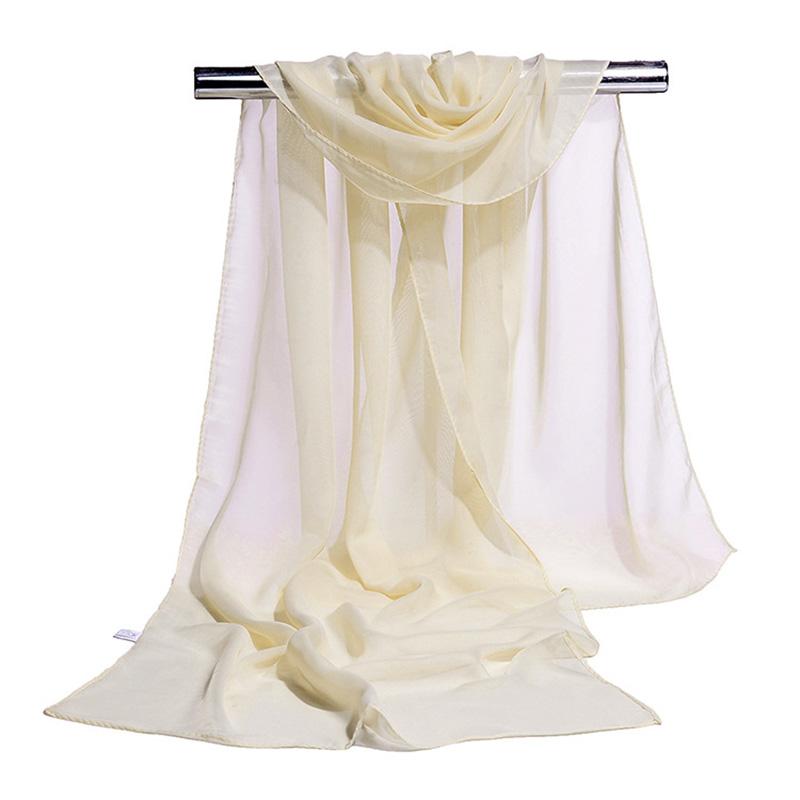 Корейское женское свадебное вечернее платье Шарф Однотонный Прозрачный Шифон Шелк Шарф Летнее Пляжное Полотенце Солнцезащитная Накидка R22