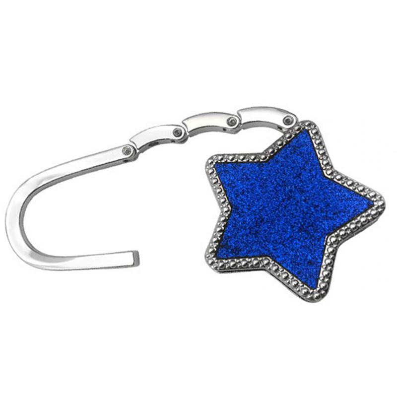 1Pcs Creative Bag Hook Shiny Folding Zinc Alloy Star Table Edge Handbag Hanger