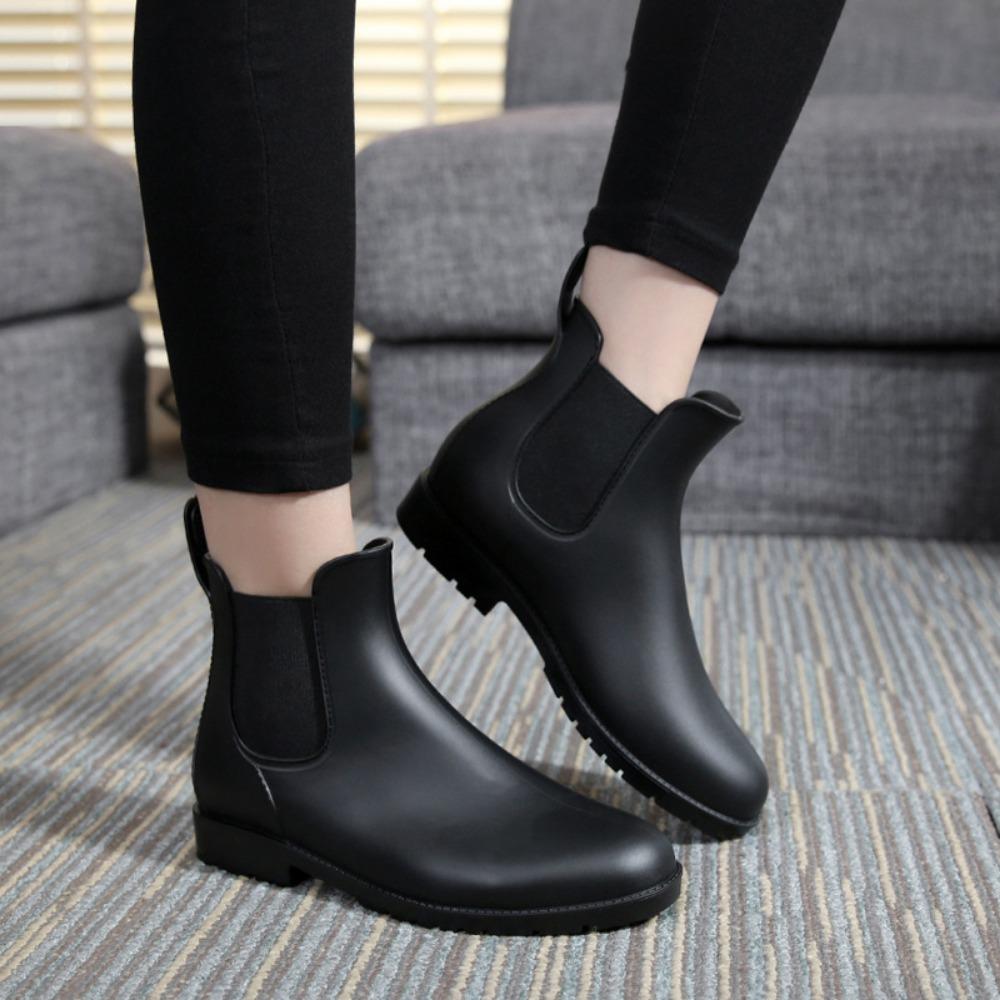 Новые модные дождевые туфли Chelsea, женские короткие резиновые сапоги-трубы, нескользящие низкие водонепроницаемые туфли для сада
