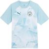 MCFC Prematch Ribbed Crew Neck Short Sleeve Printed Dopamine T-Shirt Men Tops Silver-Grey Lake-Blue 774370-01