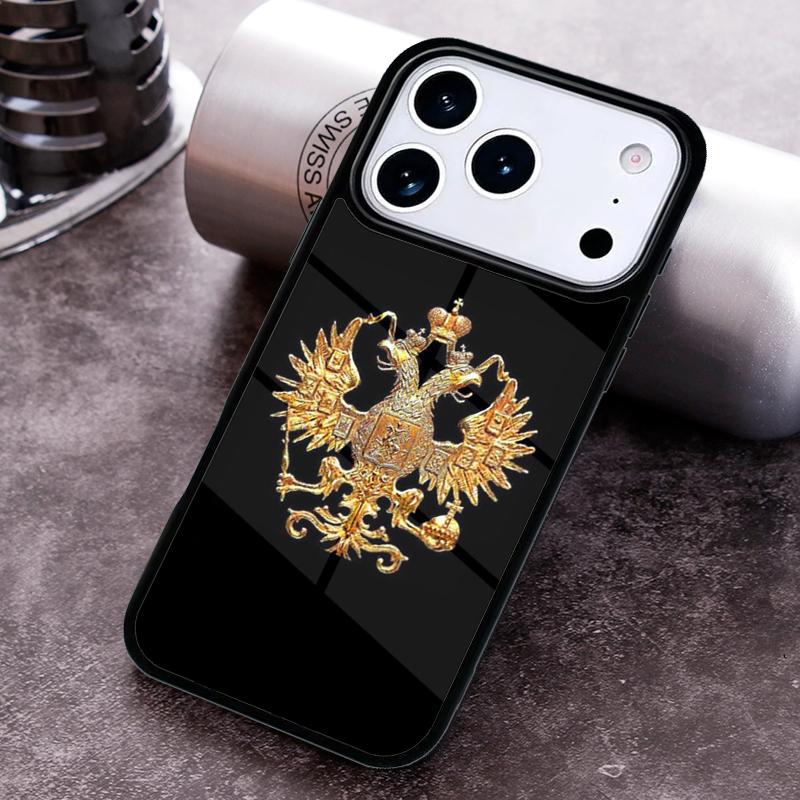 Чехол для телефона с гербом России и флагом для iPhone 17 16 15 Pro Max Air 14 13 12 11 Plus Ударопрочный Чехол Capa