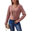 Women S Casual Loose Long Sleeve Solid Square Neck T Shirt