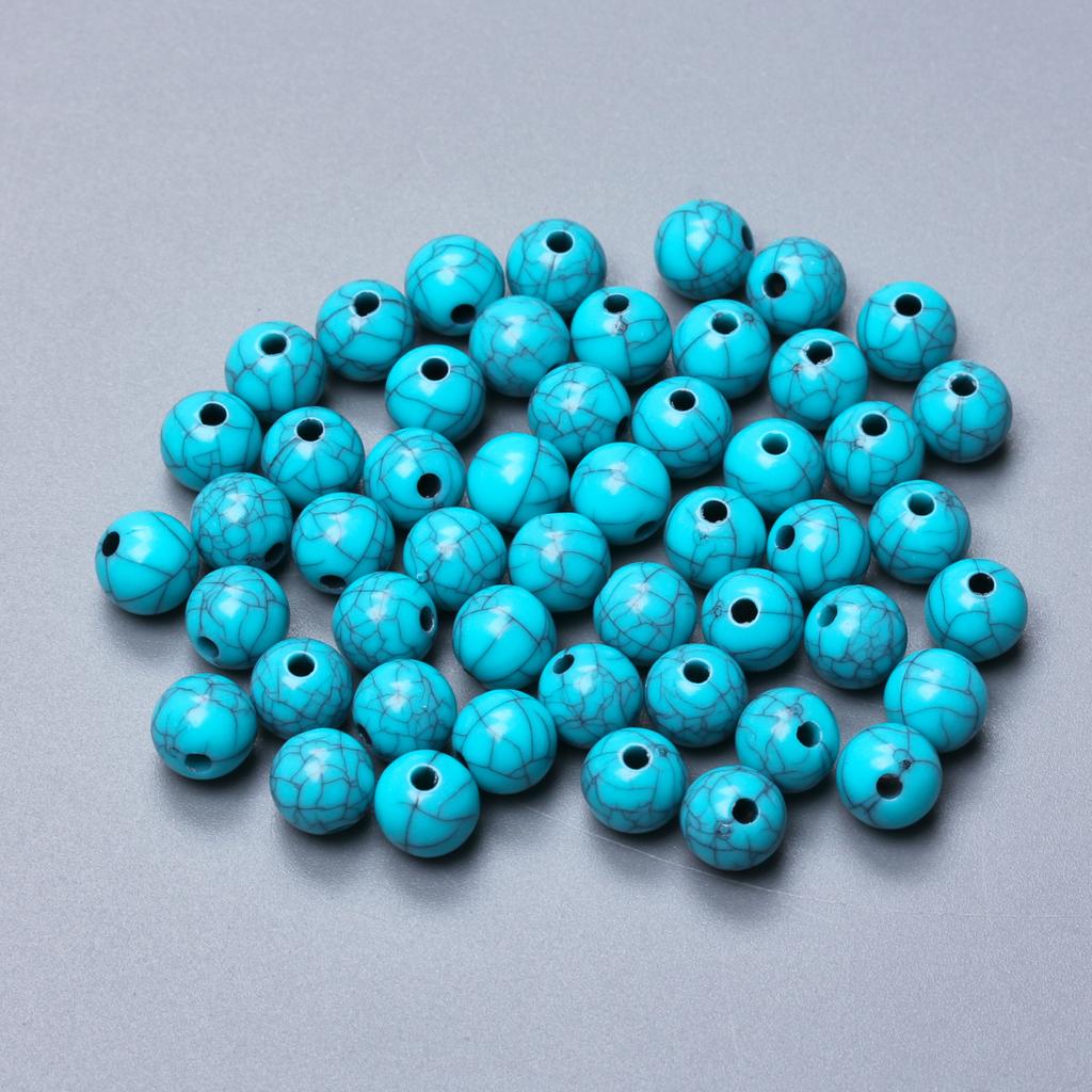 100-10 шт. 6-16 мм бусины из искусственного камня, имитирующие бирюзу, бусины для браслета «сделай сам», ожерелье ручной работы
