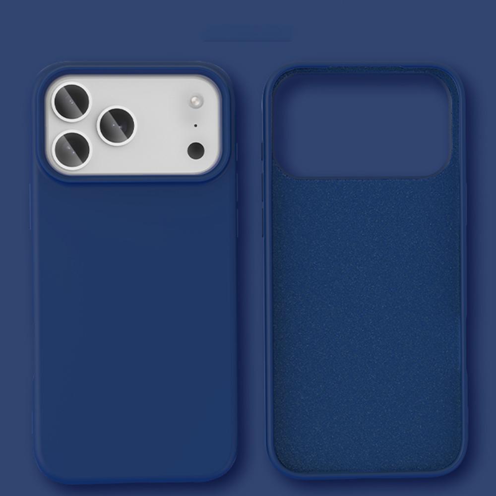 Ударопрочный Мягкий Чехол из Жидкого Силикона для iPhone 17 Air 16 16E 15 14 13 12 11 Pro Max Plus Защитная Крышка с Ощущением Кожи