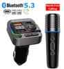 Bluetooth 5.3 Автомобильный MP3-плеер Беспроводной микрофон Автомобильный FM-передатчик Type-C Двойная USB-зарядка Поддержка громкой связи Поддержка карты TF