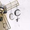 Gothic Punk Retro Moon Angel Cross Clip-On Earrings