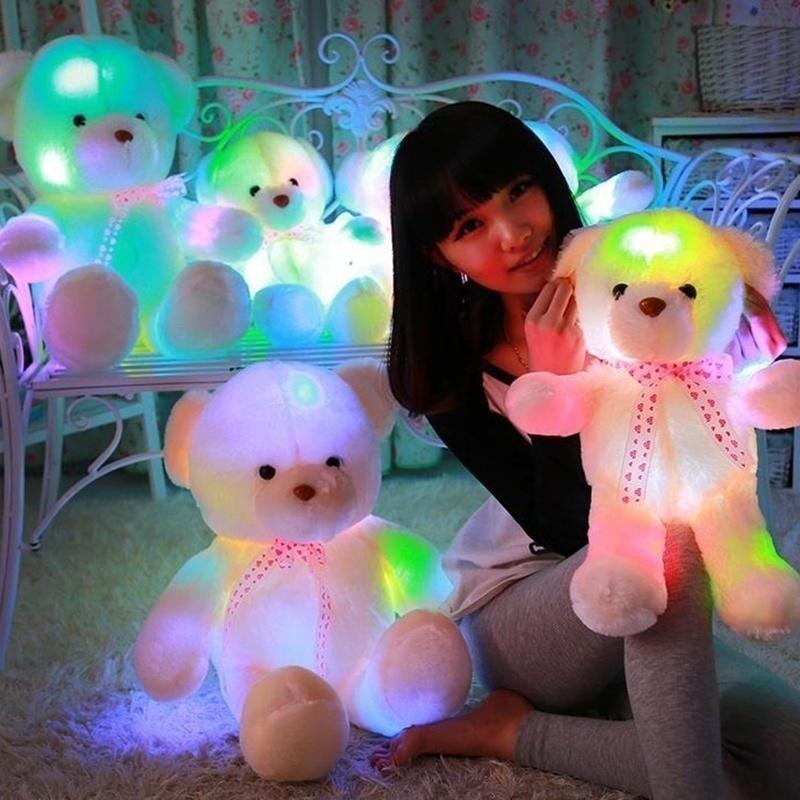Мягкие медведи, игрушки, светодиодная вспышка, плюшевые куклы, домашний декор, детские игрушки, подарки