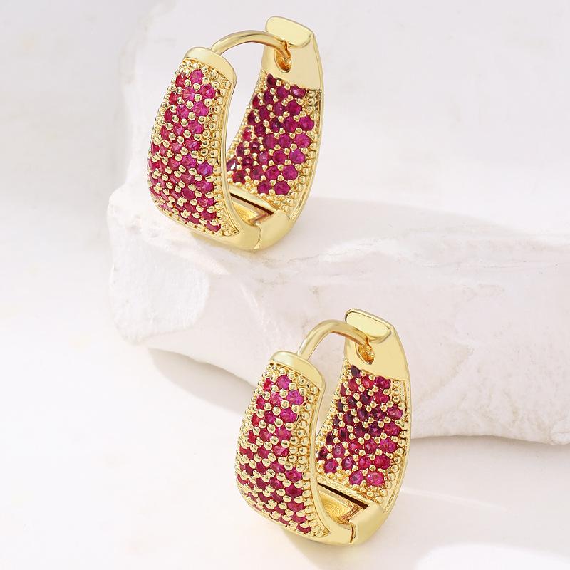 Цветные циркониевые геометрические серьги-каффы в виде треугольников - Легкая роскошь, Изысканная модная бижутерия