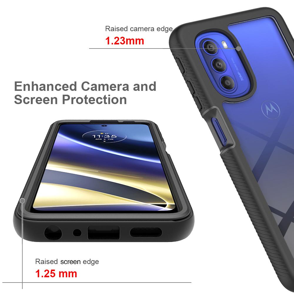 Гибридный противоударный чехол-броня 2-в-1 для Motorola Moto G51 G71 5G G31 G41, ТПУ рамка, задняя крышка из прозрачного акрила