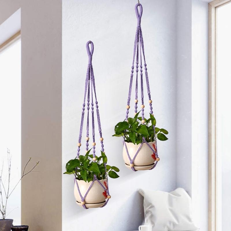Подвеска для растений комнатная настенная корзина-кашпо из хлопковой веревки для цветочных горшков подвесные держатели для растений домашние украшения