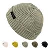 Вязаная шапка Pneito Зимняя Однотонная Идеально подходит для улицы и свободы Хаки Мужская шапка, Бини, Неглубокая, Толстая, Теплая, Эластичная, Дышащая, Мягкая, Унисекс, Цвет,