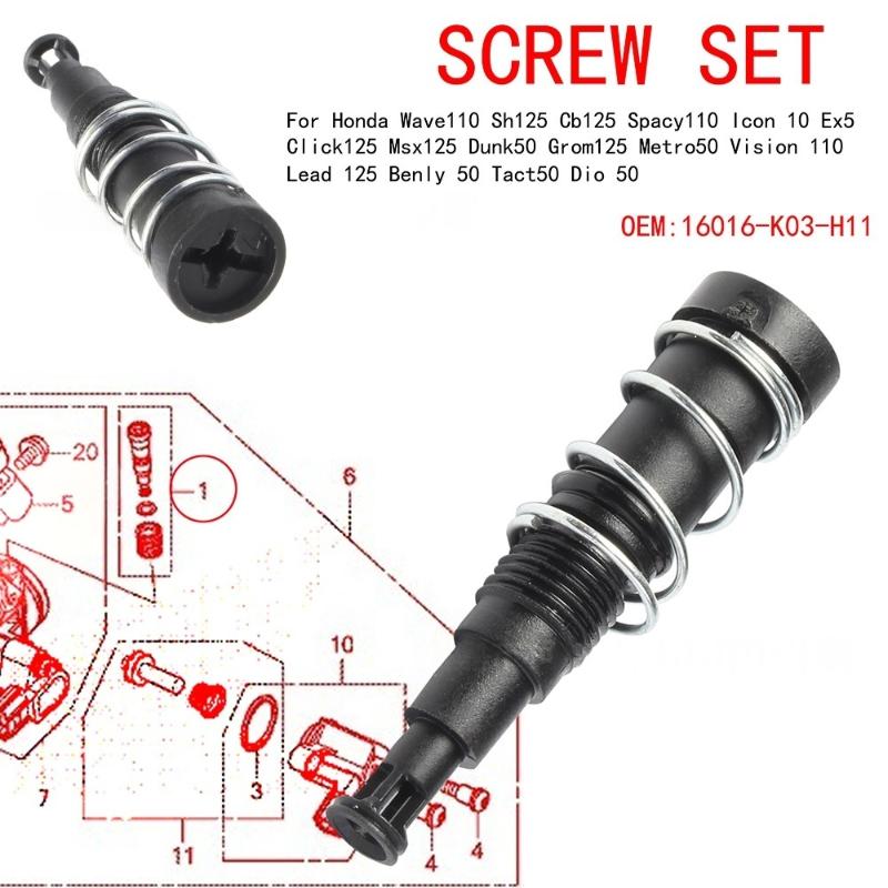 2 шт. Для Wave110 Sh125 Cb125 Spacy 110 Icon110 Click 125 Vision 110 Lead125 Benly 50 Dio 50 Винт регулировки холостого хода дроссельной заслонки