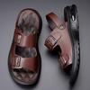2024 Summer Outdoor Beach Sandals Genuine Leather Men Sandals Slippers Two Wear Non-slip Bottom Casual Business Sandals for Men