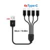 5V USB Data Cable 50CM 4 Port USB C PD Splitter Cable Charging Cable for Samsung/Xiaomi/Android