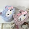 Кавайный пенал Hello Kitty Плюшевый Мультяшный Большой Вместимости Канцелярский Косметичка Многофункциональная Сумка для Хранения Подарок