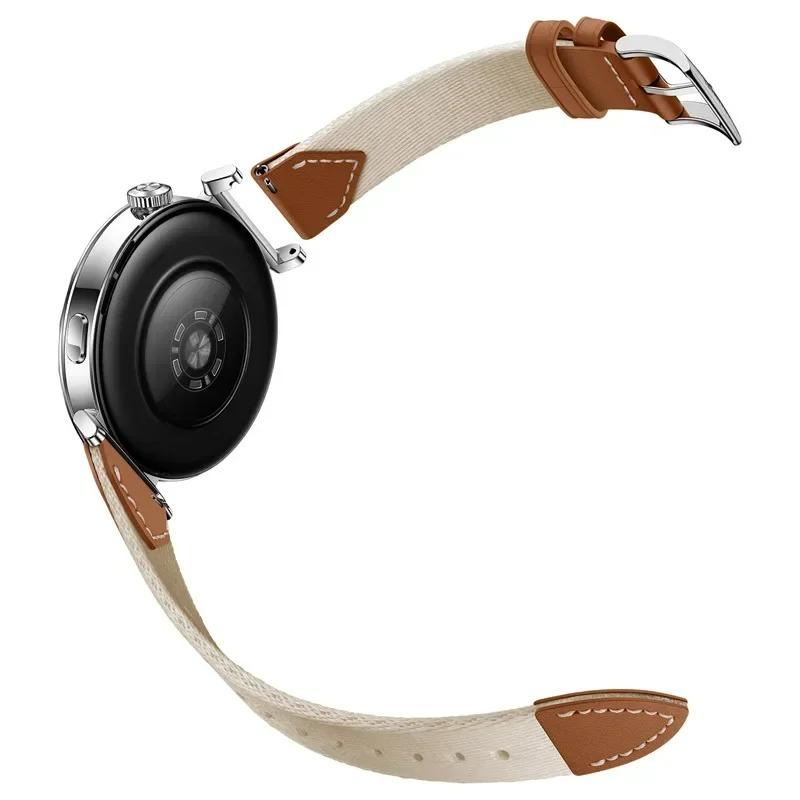 18-мм нейлоновый+кожаный ремешок для Huawei Watch GT5 GT4 41 мм Официальный композитный плетеный ремешок для Huawei Watch GT5 Pro 42 мм Женский ремешок