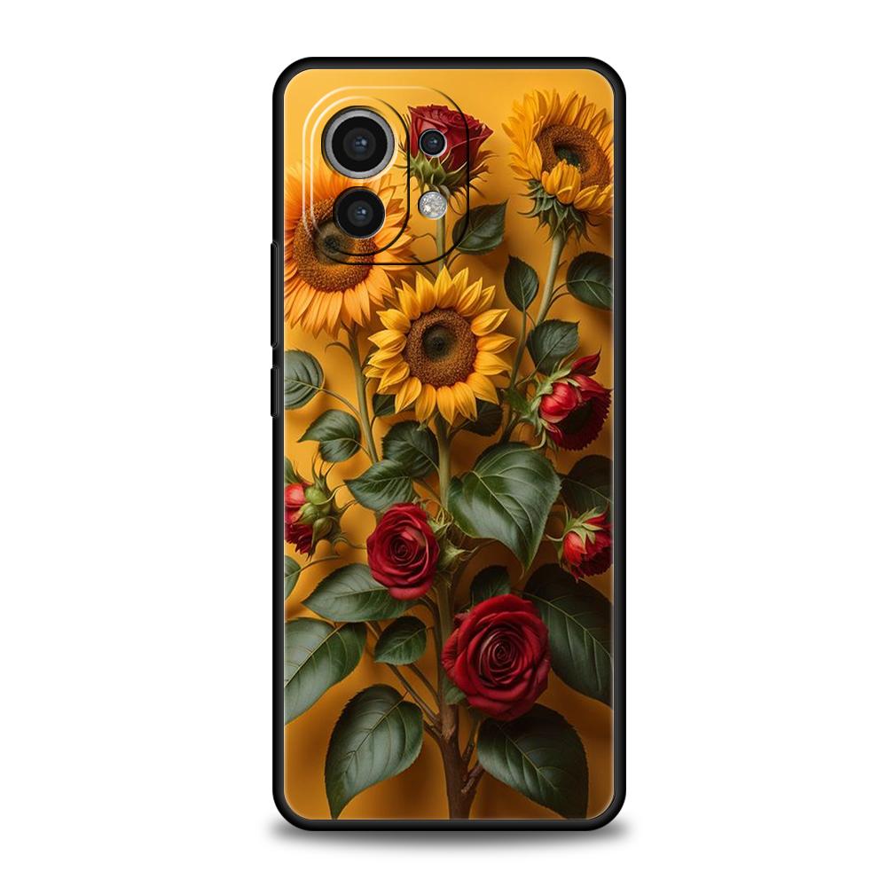 Чехол для телефона подсолнух для Xiaomi Mi 14 13 12 11 Ultra 13T 12T Poco C51 F3 F4 F5 X3 X4 NFC M3 Pro Lite 5G Силиконовый Чехол Сумка