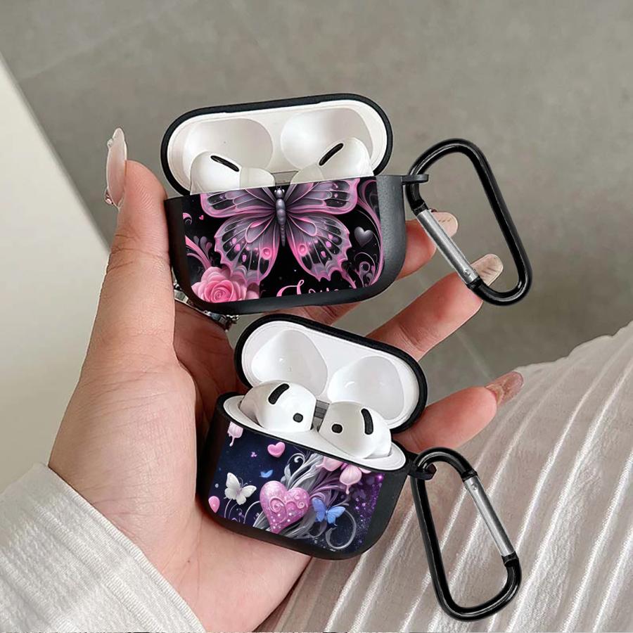 Pink Flowers And Butterflies Case For Airpods 3 Pro3 Pro 4 2 1 Pro2 Earphone Cases Cover