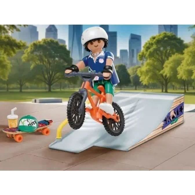 PLAYMOBIL 71798 Райдер с рампой, скейтбордом и BMX, My Life, Промо-набор, 17 деталей, от 4 лет