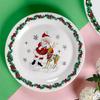 Креативная рождественская керамическая тарелка, столовая посуда, роскошные ресторанные тарелки для стейков, пасты, домашняя вкусная еда, суповая тарелка, изысканные кружки