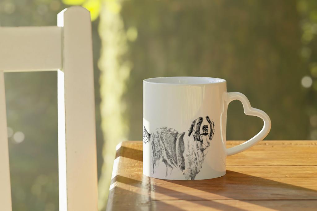St. Bernard, Saint Bernard, Alpine Mastiff - cup with a dog, adorable cup with a heart-shaped handle, universal gift from the Art-Dog brand